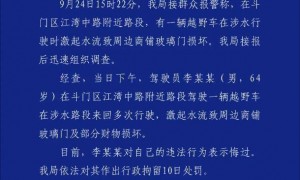 珠海一司机台风天当街驾车造浪？警方通报