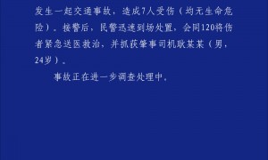 武汉发生一起交通事故致7人受伤 肇事司机被控制
